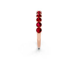 Rose gold Round Ruby Half-Eternity Prong-Set Band_8