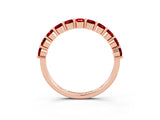 Rose gold Round Ruby Half-Eternity Prong-Set Band_9
