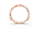 Rose gold Round Ruby Leaf Eternity Band with Bezel Setting_45
