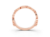 Rose gold Round Ruby Leaf Eternity Band with Bezel Setting_67