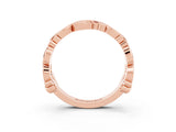 Rose gold Round Ruby Leaf Eternity Band with Bezel Setting_81