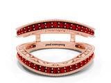 Rose gold Round Ruby Milgrain Eternity Band with Channel Setting_18
