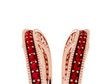 Rose gold Round Ruby Milgrain Eternity Band with Channel Setting_23