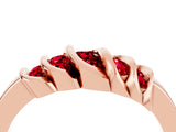 Rose gold Round Ruby Multi-Row Crossover Band_10
