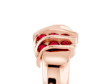 Rose gold Round Ruby Multi-Row Crossover Band_11