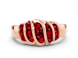 Rose gold Round Ruby Multi-Row Crossover Band_6