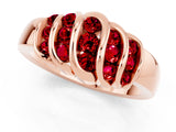 Rose gold Round Ruby Multi-Row Crossover Band_7