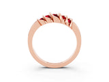 Rose gold Round Ruby Multi-Row Crossover Band_9