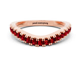 Rose gold Round Ruby Pavé Curved Band with Shared Prong Setting_6