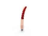 Rose gold Round Ruby Pavé Curved Band with Shared Prong Setting_8