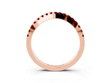 Rose gold Round Ruby Pavé Curved Band with Shared Prong Setting_9