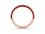 Rose gold Round Ruby Pavé Eternity Band with Shared Prong Setting_9