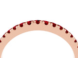 Rose gold Round Ruby Pavé Half Eternity Band with Shared Prong Setting_10
