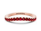 Rose gold Round Ruby Pavé Half Eternity Band with Shared Prong Setting_6