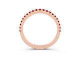 Rose gold Round Ruby Pavé Half Eternity Band with Shared Prong Setting_9