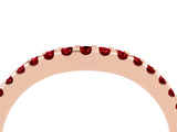Rose gold Round Ruby Pavé Set Curved Wedding Band_10