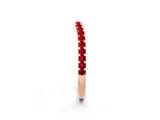 Rose gold Round Ruby Pavé Set Curved Wedding Band_8