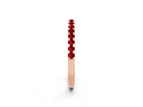 Rose gold Round Ruby Pavé Set Eternity Band with Micro Prong Setting_8
