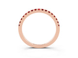 Rose gold Round Ruby Pavé Set Eternity Band with Micro Prong Setting_9