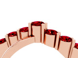 Rose gold Round Ruby Prong-Set Crossover Band_10