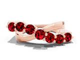 Rose gold Round Ruby Prong-Set Crossover Band_6