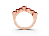 Rose gold Round Ruby Prong-Set Crossover Band_9