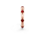 Rose gold Round Ruby Prong Set Milgrain Eternity Band_8