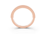 Rose gold Round Ruby Twist Milgrain Band with Bezel Setting_15
