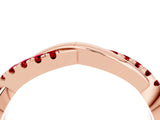 Rose gold Round Ruby Twisted Infinity Band with Prong Setting_10