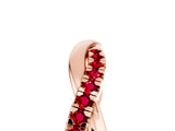 Rose gold Round Ruby Twisted Infinity Band with Prong Setting_11