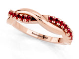 Rose gold Round Ruby Twisted Infinity Band with Prong Setting_7