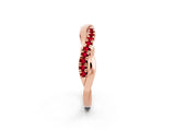 Rose gold Round Ruby Twisted Infinity Band with Prong Setting_8