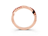 Rose gold Round Ruby Twisted Infinity Band with Prong Setting_9