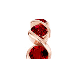 Rose gold Round Ruby Wave Band with Channel Setting and Shared Prongs_11