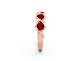 Rose gold Round Ruby Wave Band with Channel Setting and Shared Prongs_8
