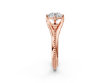 Rose gold Round Solitaire Beaded Band Six-Prong Setting_33
