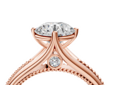 Rose gold Round Solitaire Beaded Band Six-Prong Setting_35