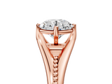 Rose gold Round Solitaire Beaded Band Six-Prong Setting_36