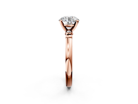 Rose gold Round Solitaire Beaded Band with Four-Prong Setting_38