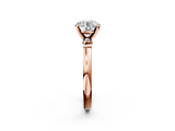 Rose gold Round Solitaire Beaded Band with Four-Prong Setting_78