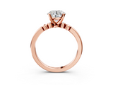 Rose gold Round Solitaire Beaded Band with Four-Prong Setting_79
