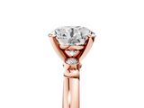 Rose gold Round Solitaire Beaded Band with Four-Prong Setting_81