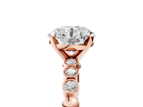 Rose gold Round Solitaire Bezel Accent Diamond Engagement Ring with Beaded Band and Four-Prong Setting_49