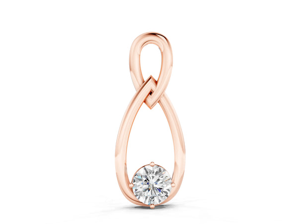 Rose gold Round Solitaire Bezel Infinity Pendant