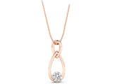 Rose gold Round Solitaire Bezel Infinity Pendant_18