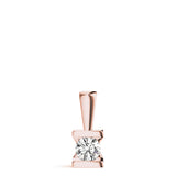 Rose gold Round Solitaire Bezel-Set Diamond Pendant 1