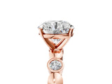 Rose gold Round Solitaire Bezel-Set Diamond Ring with Beaded Band and Four-Prong Setting_60