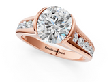 Rose gold Round Solitaire Bezel-Set Diamond Ring with Channel-Set Band_42