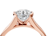 Rose gold Round Solitaire Bezel-Set Diamond Ring with Channel-Set Band_45