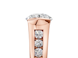 Rose gold Round Solitaire Bezel-Set Diamond Ring with Channel-Set Band_46